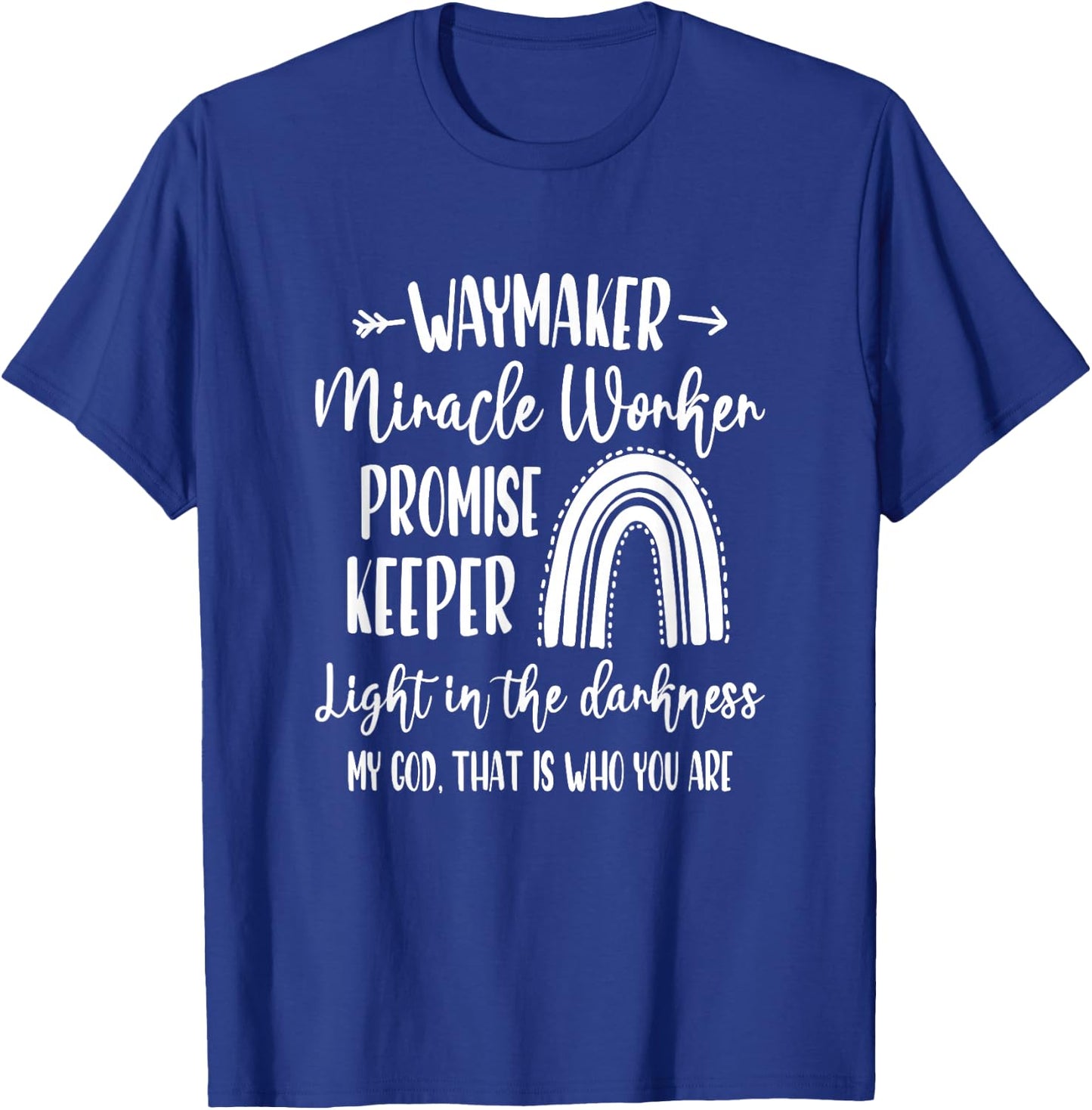 Kids Waymaker Miracle Worker Rainbow Christian T-Shirt - T-Shirt | Royal