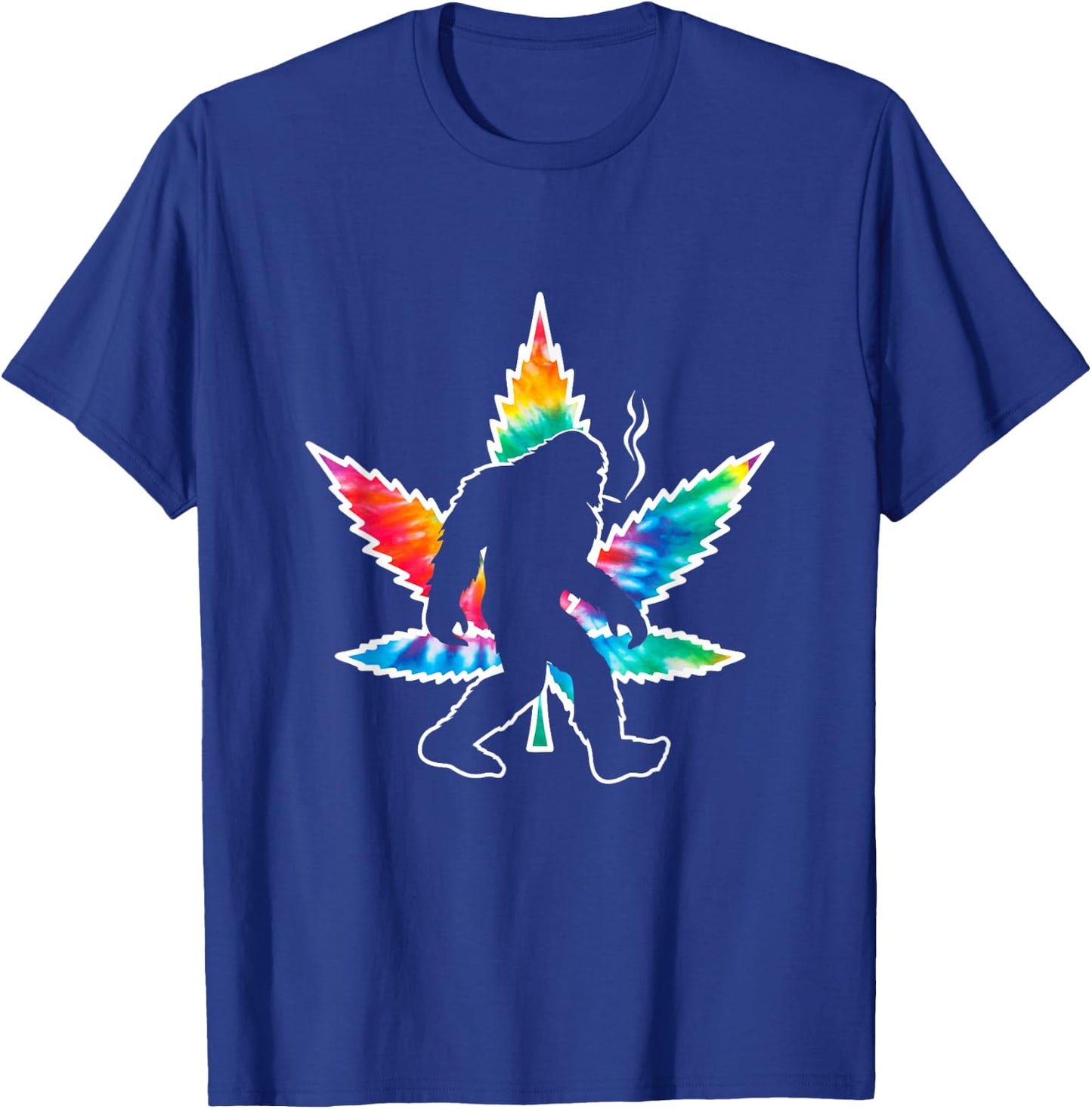 Sasquatch Bigfoot Tie Dye Pot Leaf T-Shirt - T-Shirt | Royal
