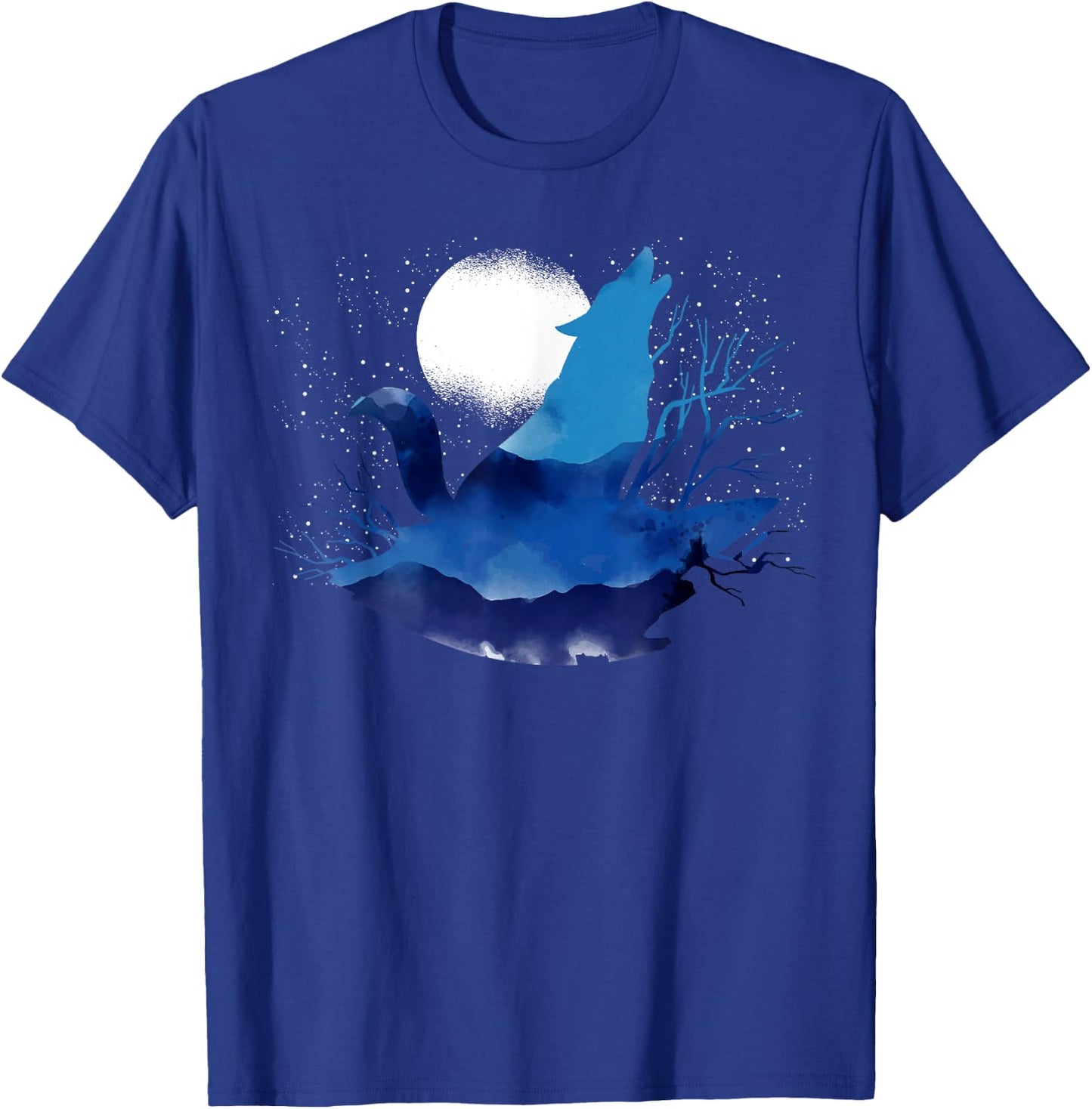 Howling Predator Wildlife Animal Full Moon Light Wolf T-Shirt - T-Shirt | Royal