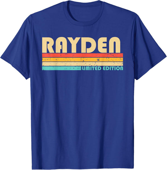 RAYDEN Name Personalized Funny Retro Vintage Birthday T-Shirt - T-Shirt | Royal