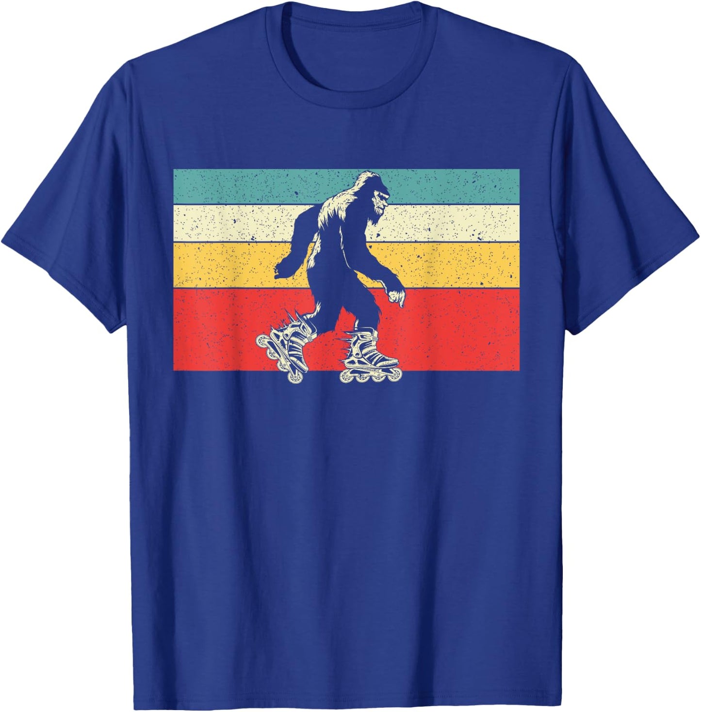 Bigfoot Roller Skater Skating Rollerblades Yeti Sasquatch T-Shirt - T-Shirt | Royal