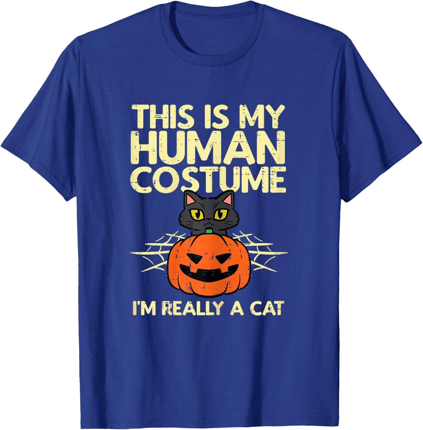 Halloween My Human Costume Im A Cat Costume Women Girls Kids T-Shirt - T-Shirt | Royal