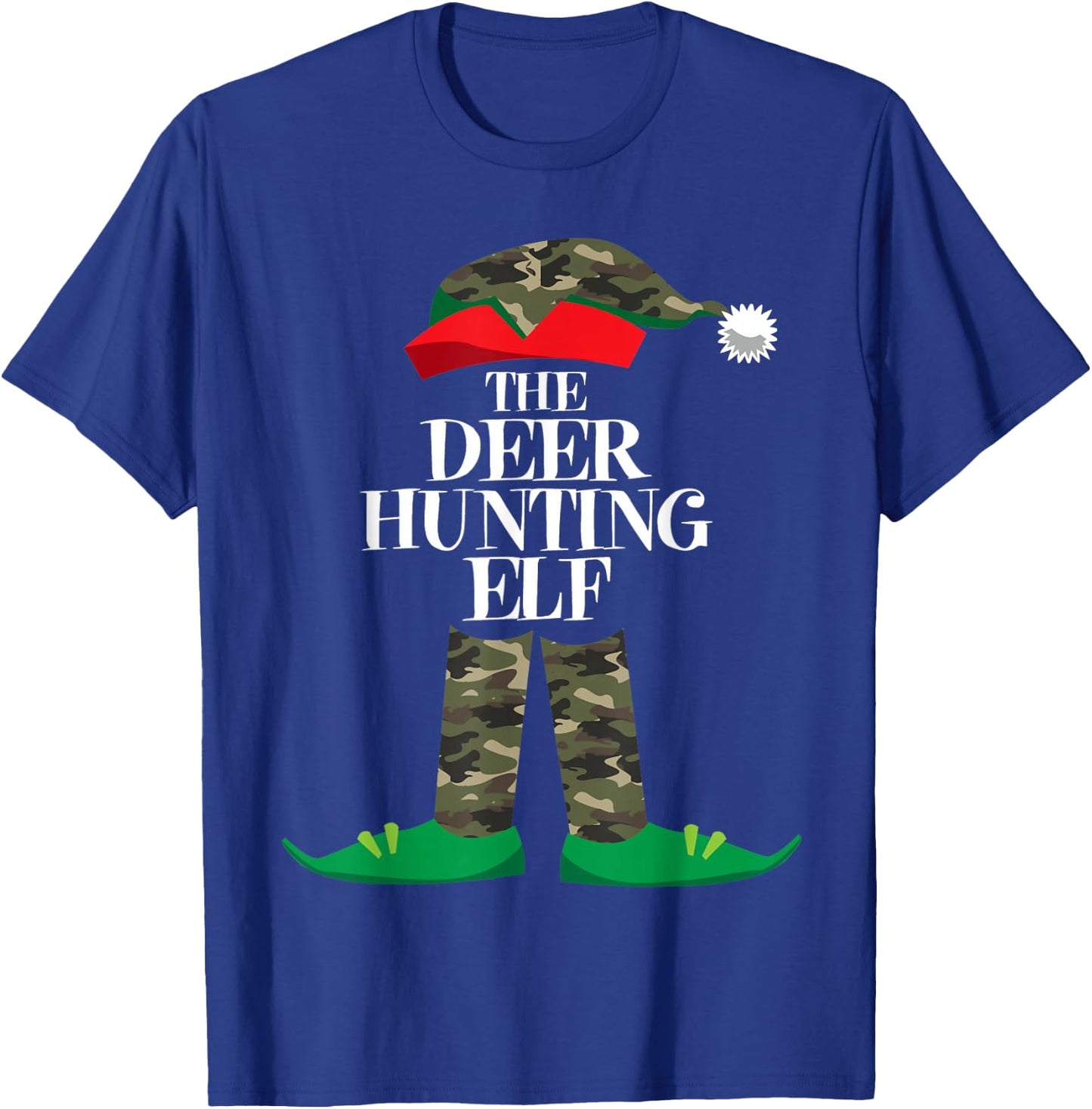 Deer Hunting Elf Matching Group Family Elf Christmas Pajama T-Shirt - T-Shirt | Royal