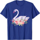 Flower Crown Cute Bird Women Gift Beautiful Swan T-Shirt - T-Shirt | Royal