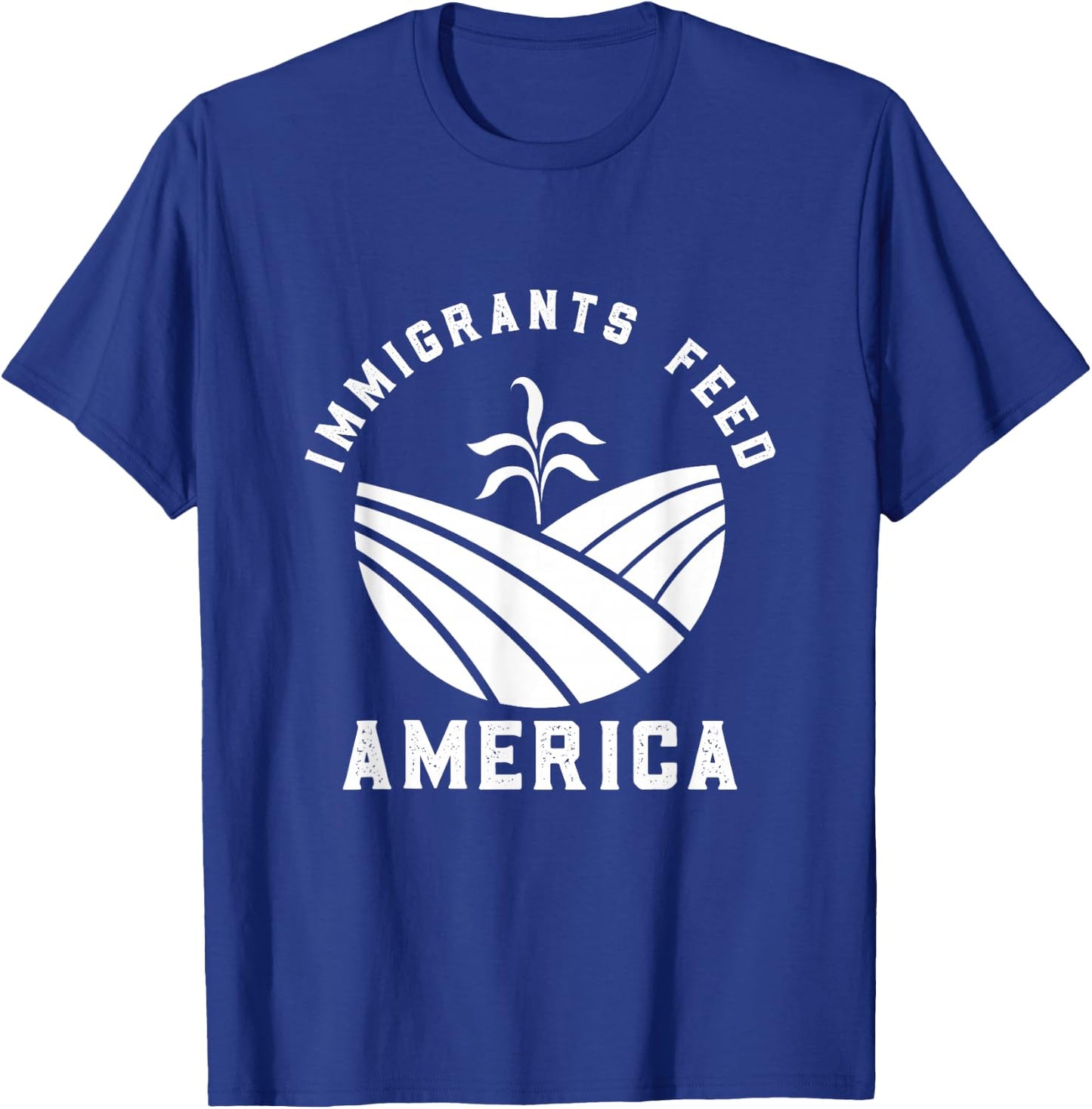 Made By Immigrants Apparel Immigrants Feed America - Black, Small, -Adults, Short Sleeve, Classic Fit, Cotton 100% T-Shirt - T-Shirt | Royal