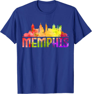 Memphis Skyline Tennessee Souvenir Gift T-Shirt - T-Shirt | Royal