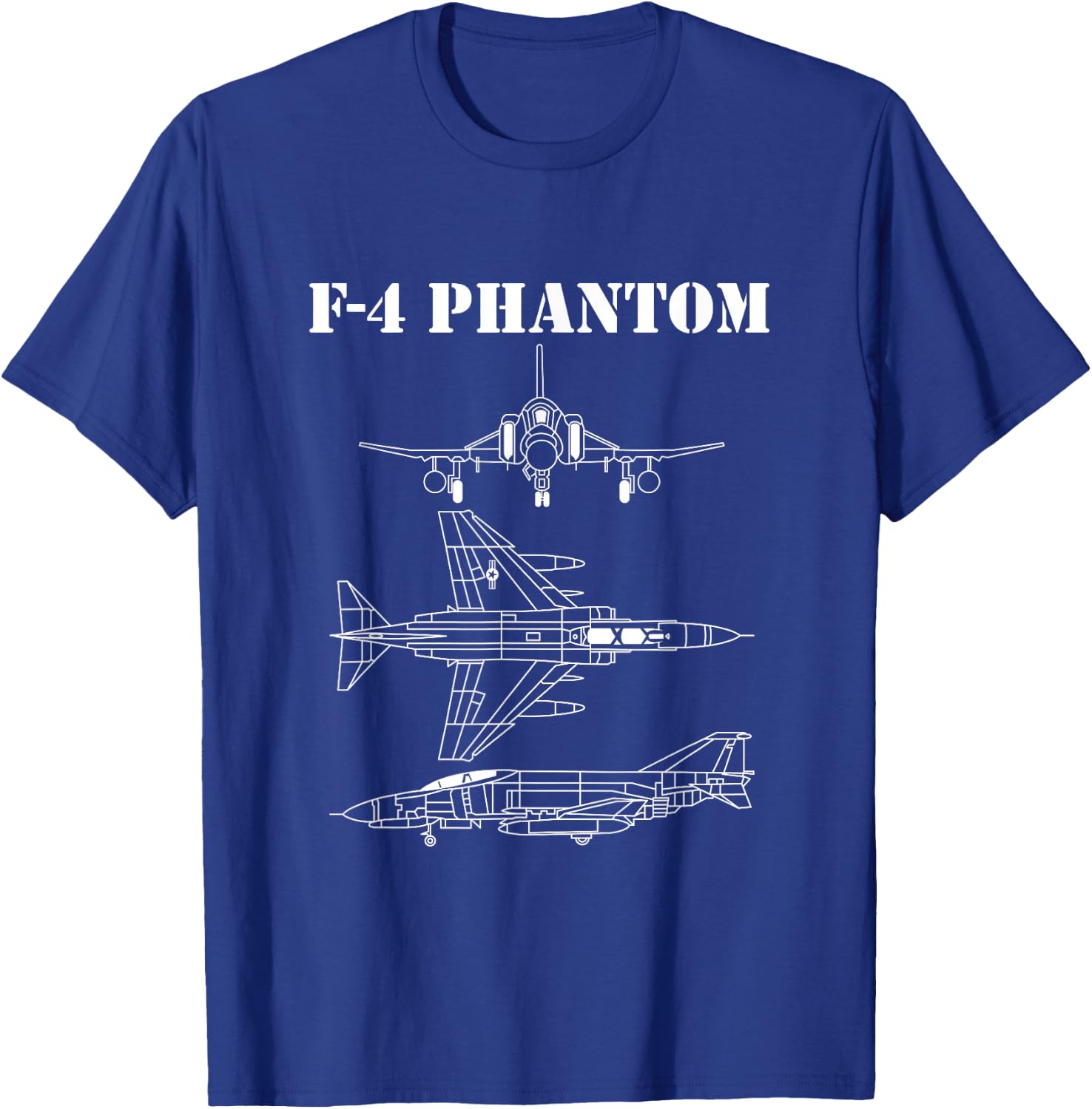 F-4 Phantom Jet Aeroplane Pilot Military Aircraft F4 T-Shirt - T-Shirt | Royal