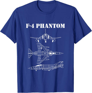 F-4 Phantom Jet Aeroplane Pilot Military Aircraft F4 T-Shirt - T-Shirt | Royal