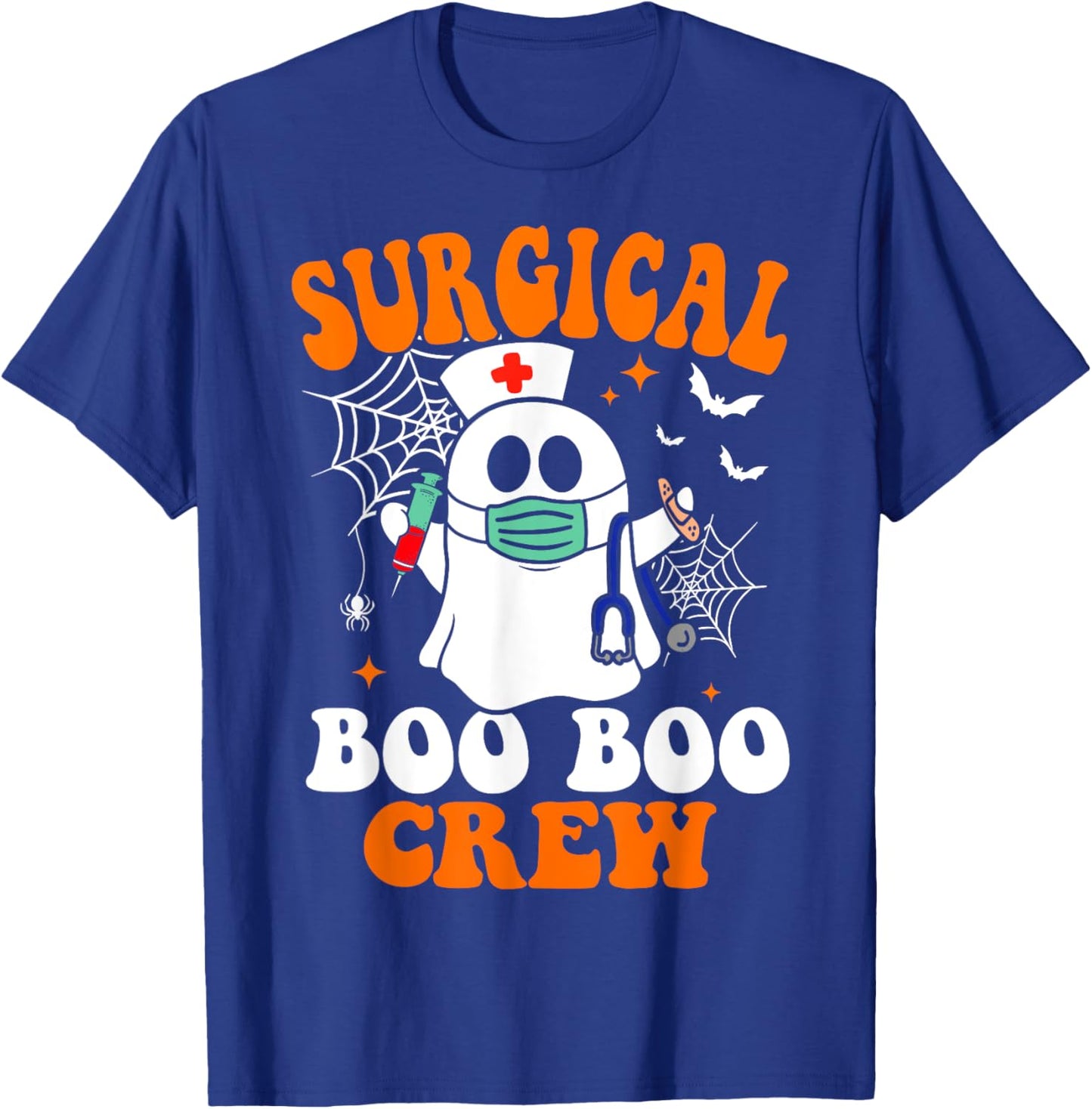 Halloween Surgery Nurse Costume Surgical Boo Crew Nurse T-Shirt - T-Shirt | Royal