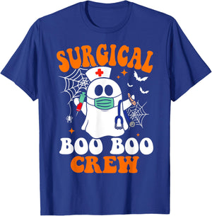 Halloween Surgery Nurse Costume Surgical Boo Crew Nurse T-Shirt - T-Shirt | Royal