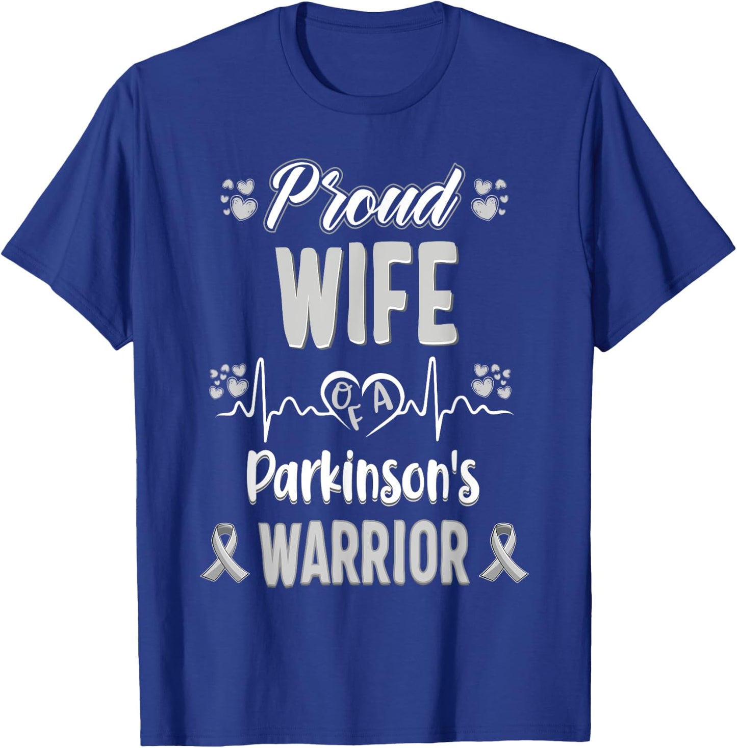 proud Wife Parkinson's disease warrior awareness ribbon T-Shirt - T-Shirt | Royal