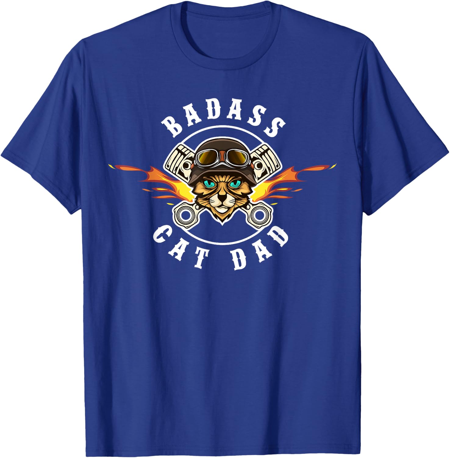 Badass Cat Dad | Best Cat Dad Ever | Funny Men Women T-Shirt - T-Shirt | Royal