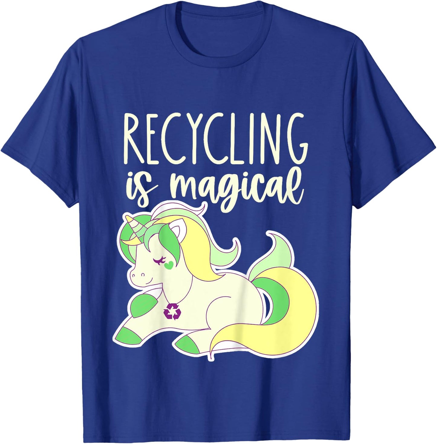 Kids Toddler Earth Day Recycle Unicorn Girls Recycling is Magical T-Shirt - T-Shirt | Royal