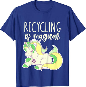 Kids Toddler Earth Day Recycle Unicorn Girls Recycling is Magical T-Shirt - T-Shirt | Royal