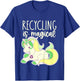 Kids Toddler Earth Day Recycle Unicorn Girls Recycling is Magical T-Shirt - T-Shirt | Royal