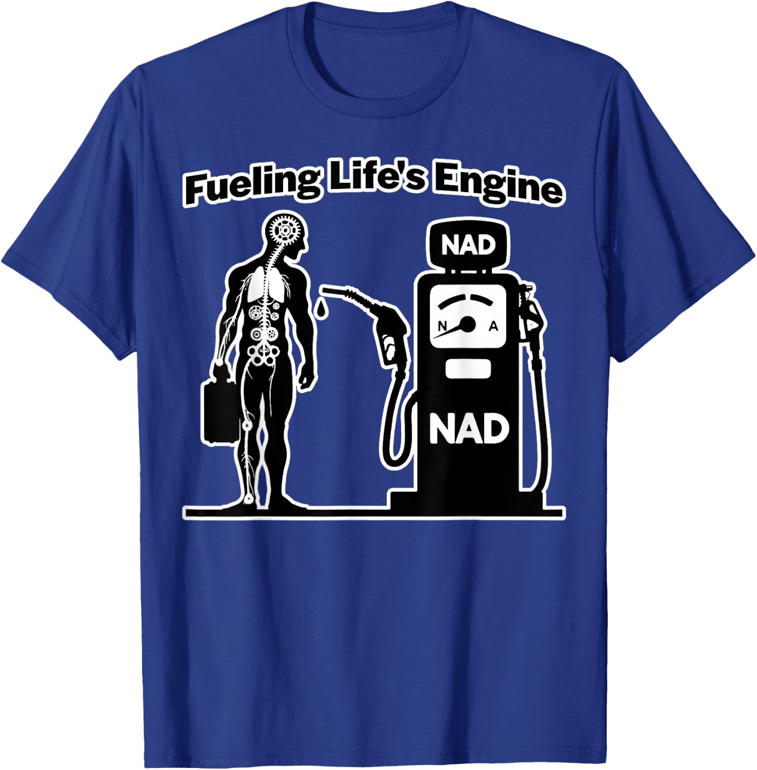 NAD Fueling Life's Engine NAD+ NADH Biochemistry Longevity T-Shirt - T-Shirt | Royal