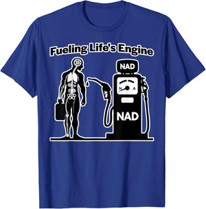NAD Fueling Life's Engine NAD+ NADH Biochemistry Longevity T-Shirt - T-Shirt | Royal