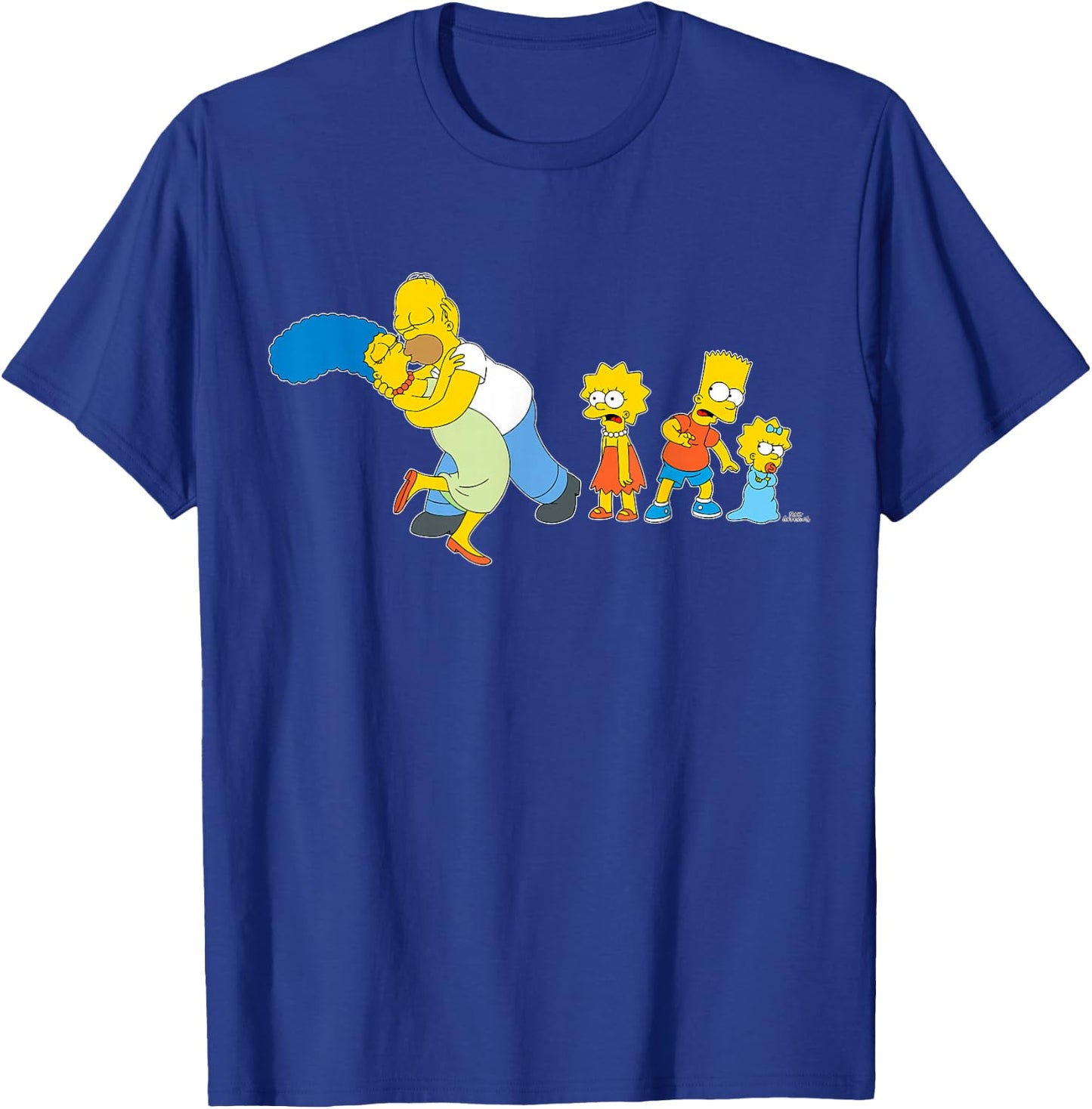 The Simpsons Marge Homer Beard Lisa Maggie Kiss T-Shirt - T-Shirt | Royal