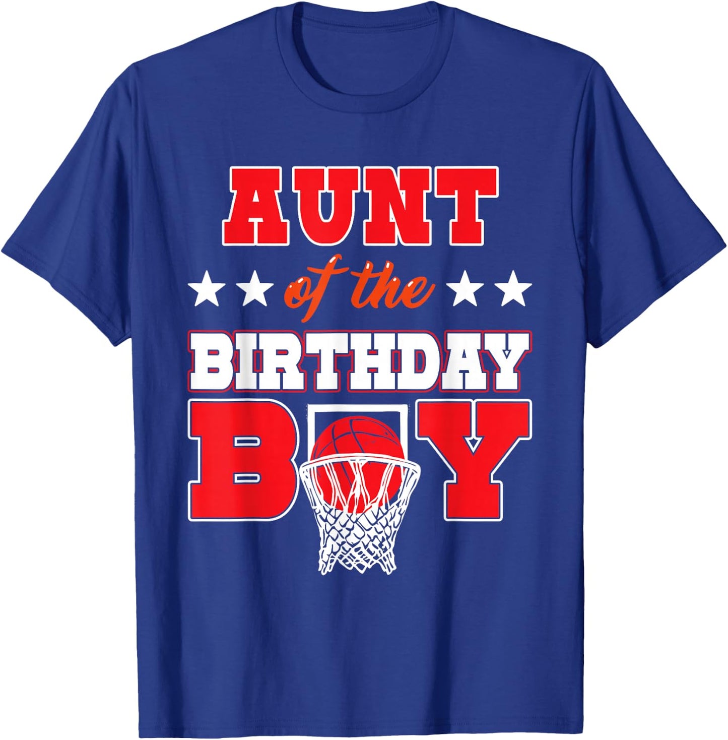 Basketball Party Aunt of the Birthday Boy Baller Family T-Shirt - T-Shirt | Royal