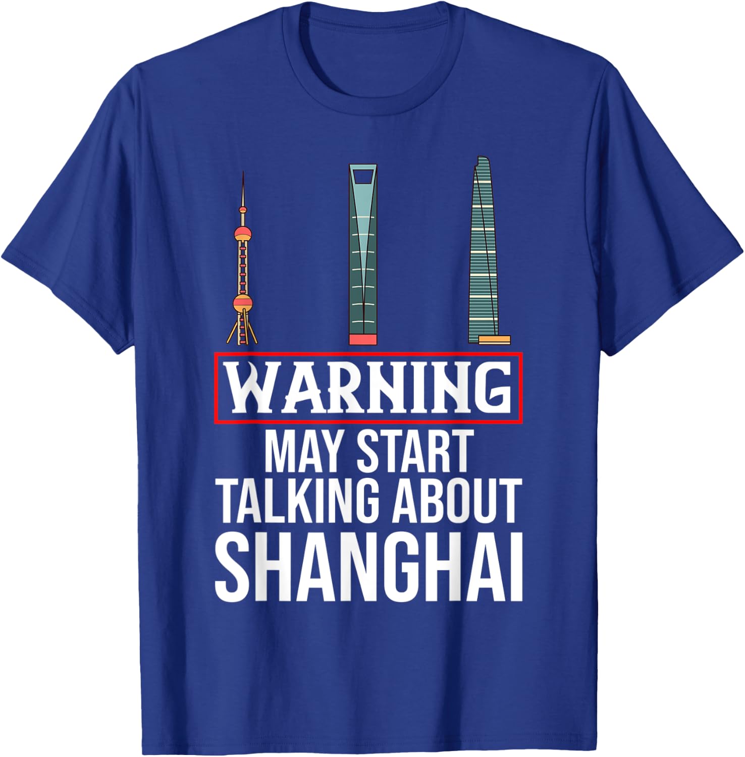 Shanghai China City Skyline Map T-Shirt - T-Shirt | Royal