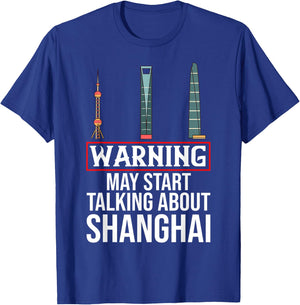 Shanghai China City Skyline Map T-Shirt - T-Shirt | Royal