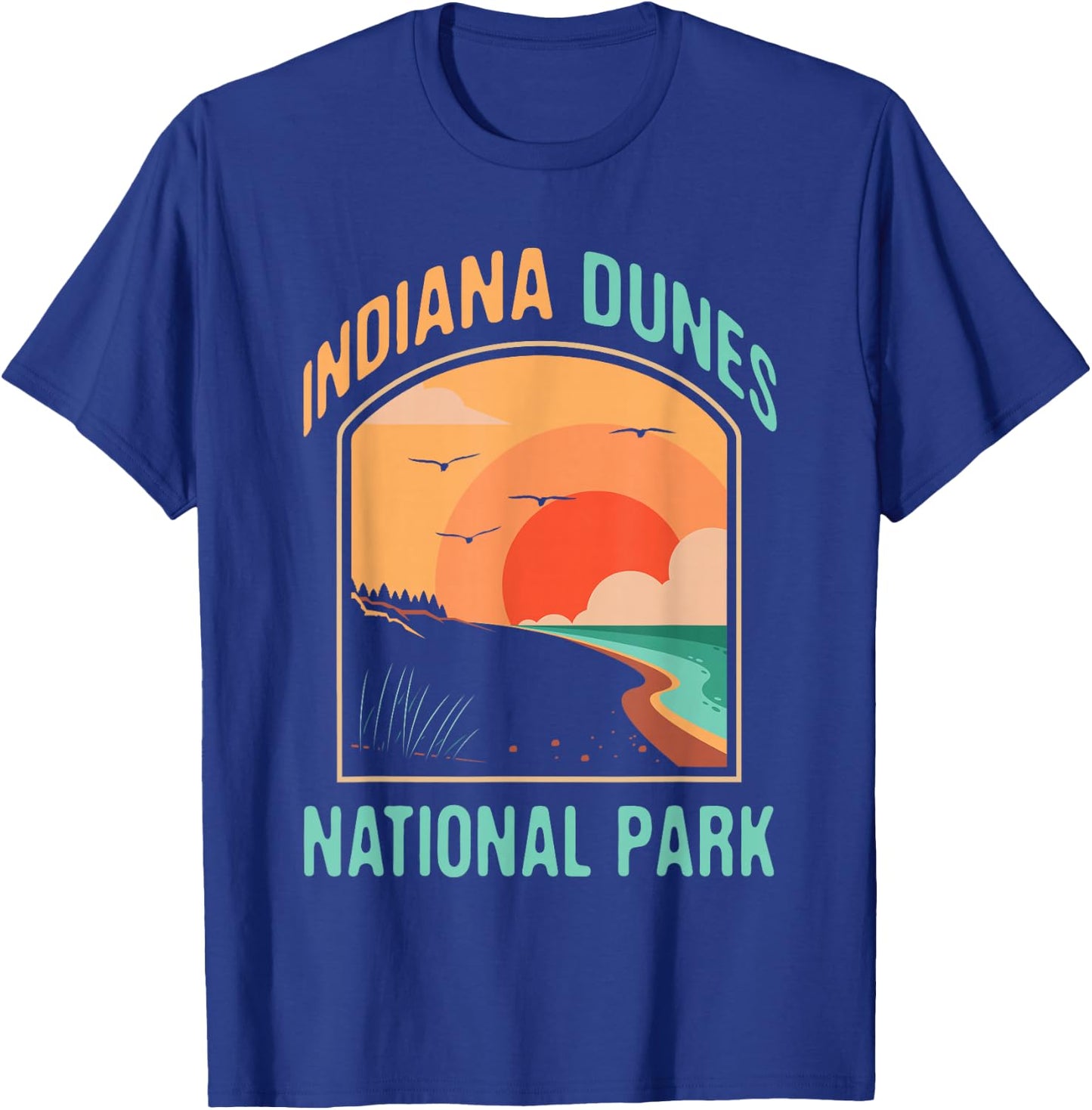 Indiana Dunes Souvenirs&Gifts Indiana Dunes National Park US Gift - Black, -Adults, Short Sleeve, , Small T-Shirt - T-Shirt | Royal