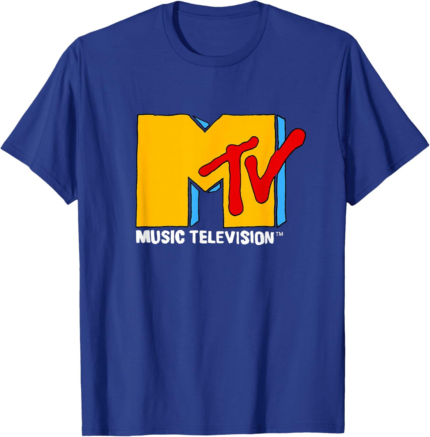 MTV Retro Eighties Neon Primary Color Pop Art Logo T-Shirt - T-Shirt | Royal