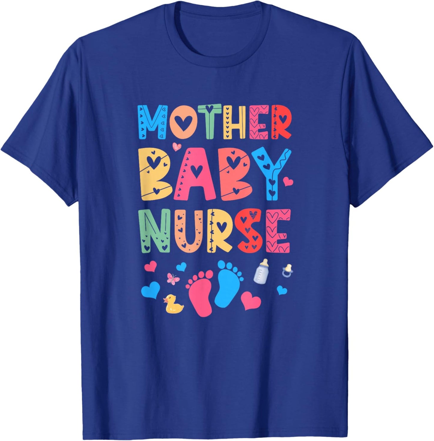 Vintage Groovy Mother Baby Nurse Women Nurse Week T-Shirt - T-Shirt | Royal