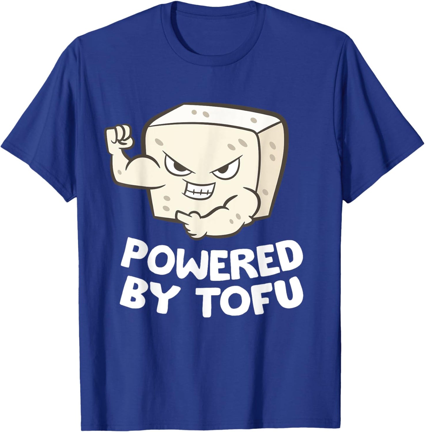 Funny Tofu Gifts For Tofu Lovers Powered By Tofu T-Shirt - T-Shirt | Royal