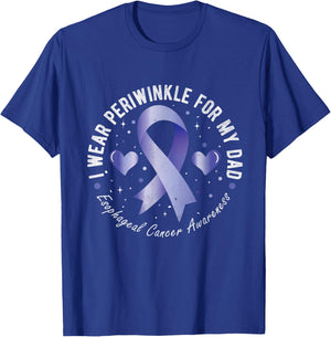 I Wear Periwinkle For My Dad Esophageal Cancer Awareness T-Shirt - T-Shirt | Royal
