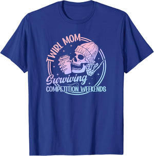 Twirl Mom Surviving Baton Twirling Mom Baton Twirl Mama T-Shirt - T-Shirt | Royal