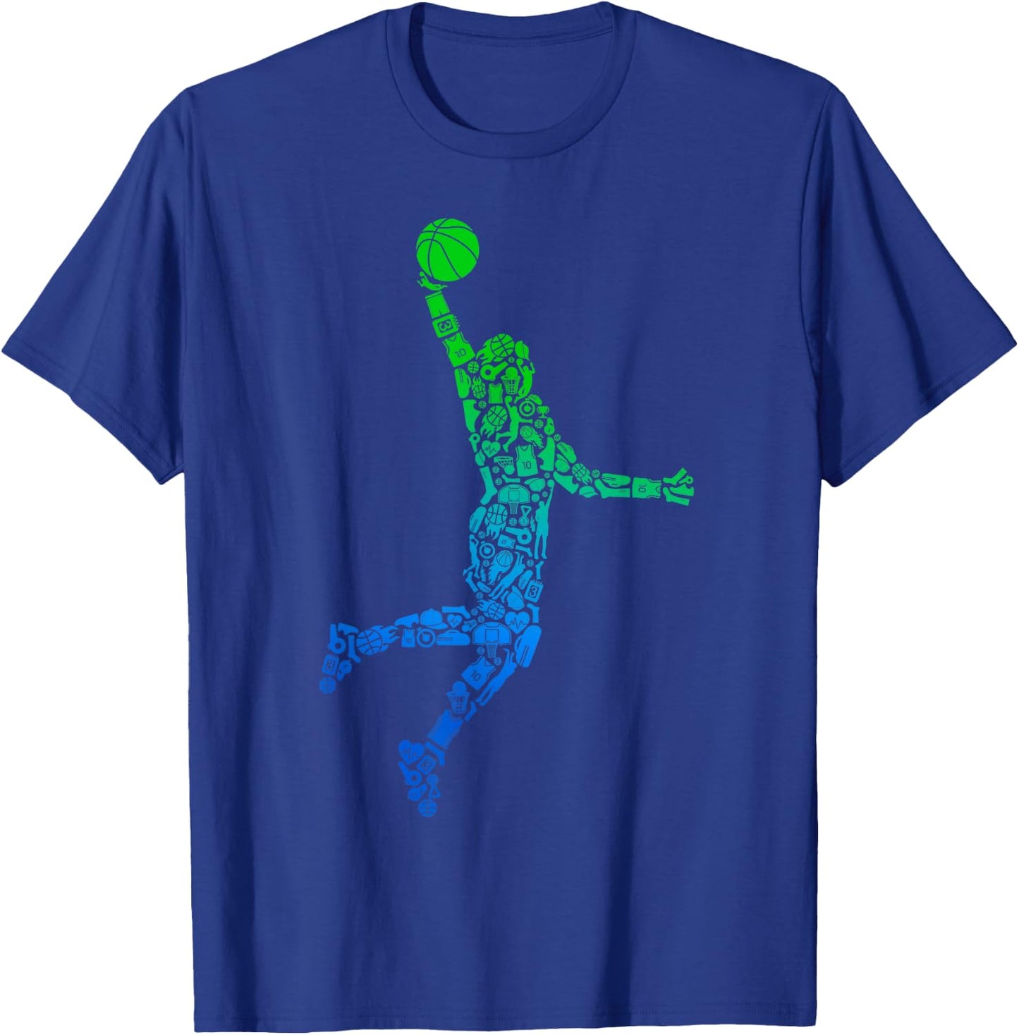 Basketball Player Dunking Symbols Boys Kids Men Basketball T-Shirt - T-Shirt | Royal