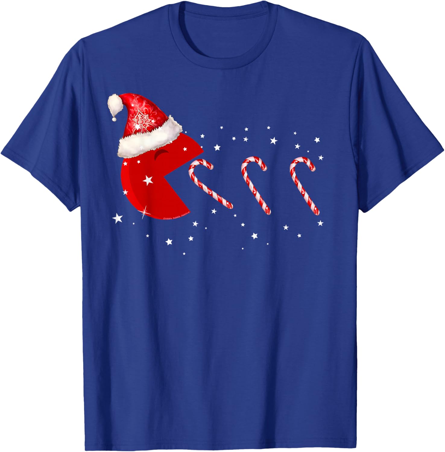 Funny Christmas Santa Hat Eating Candy Canes Christmas T-Shirt - T-Shirt | Royal