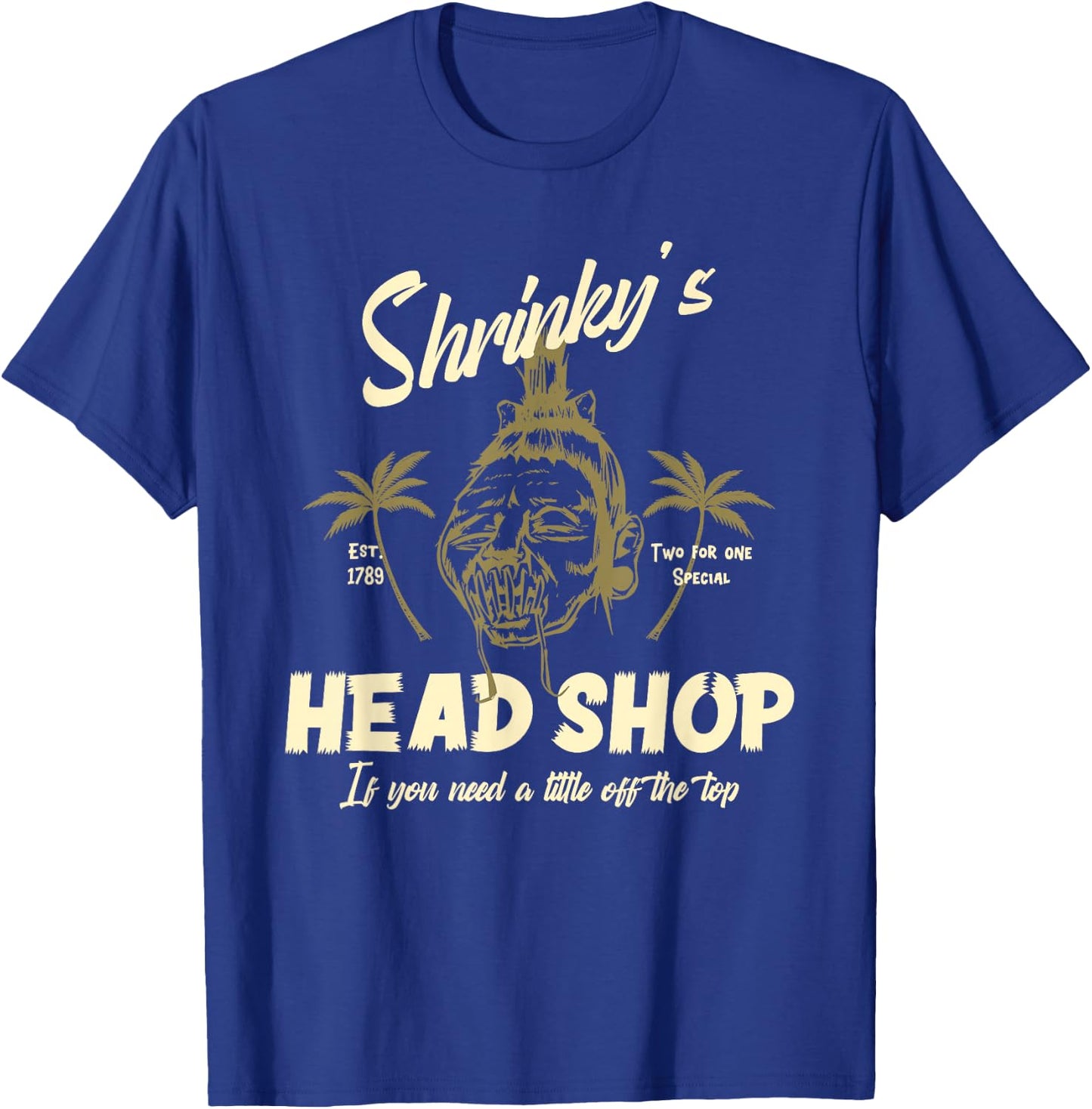 Psychobilly Shrunken Head Horror T-Shirt - T-Shirt | Royal