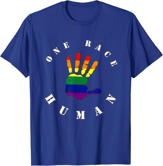 One Race, Human. | Against Racism T-Shirt - T-Shirt | Royal