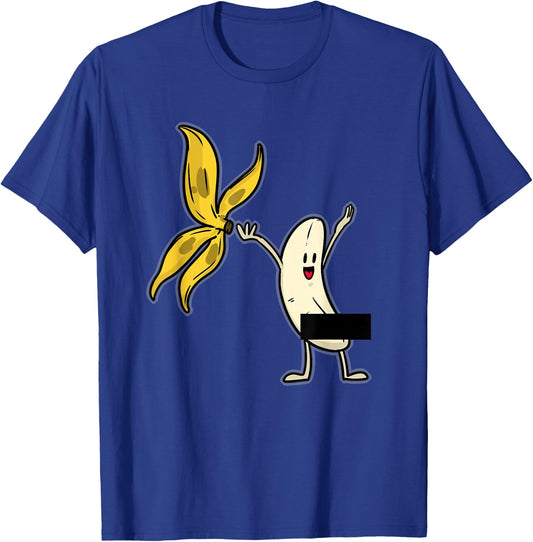Banana Shirt Banana Striptease Censored Naked Fruit Adult T-Shirt - T-Shirt | Royal