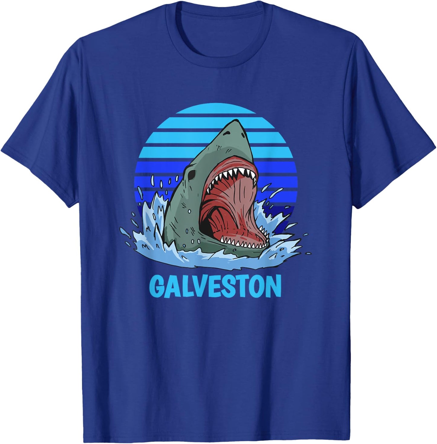Galveston Vacation Shark Theme T-Shirt - T-Shirt | Royal