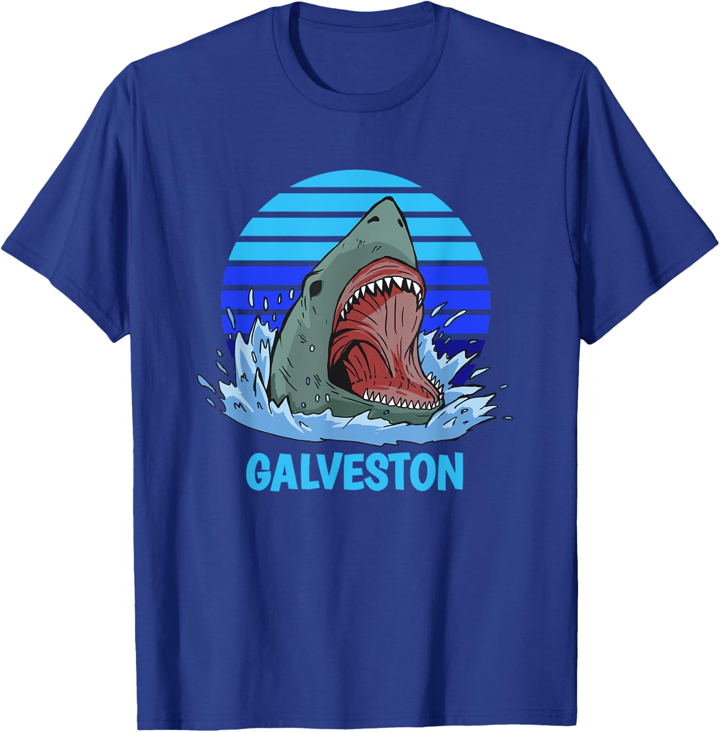 Galveston Vacation Shark Theme T-Shirt - T-Shirt | Royal