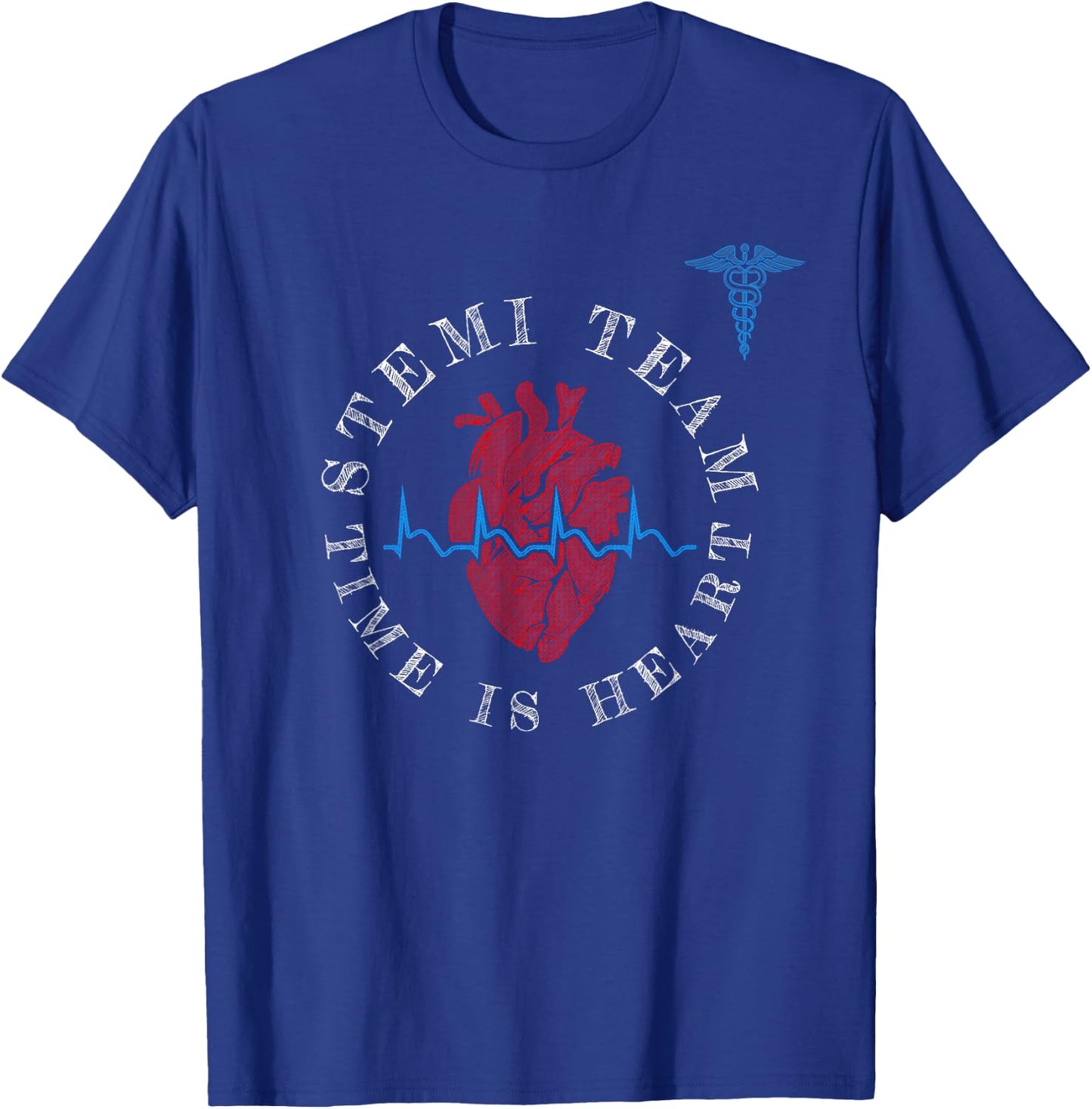 Cardiology Department Time Is Heart Code Stemi - Cath Lab T-Shirt - T-Shirt | Royal