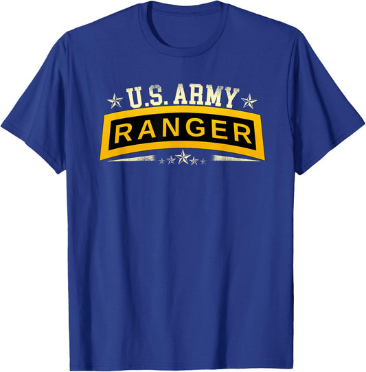 US Army Ranger Tab - Airborne Ranger Veteran Military T-Shirt - T-Shirt | Royal