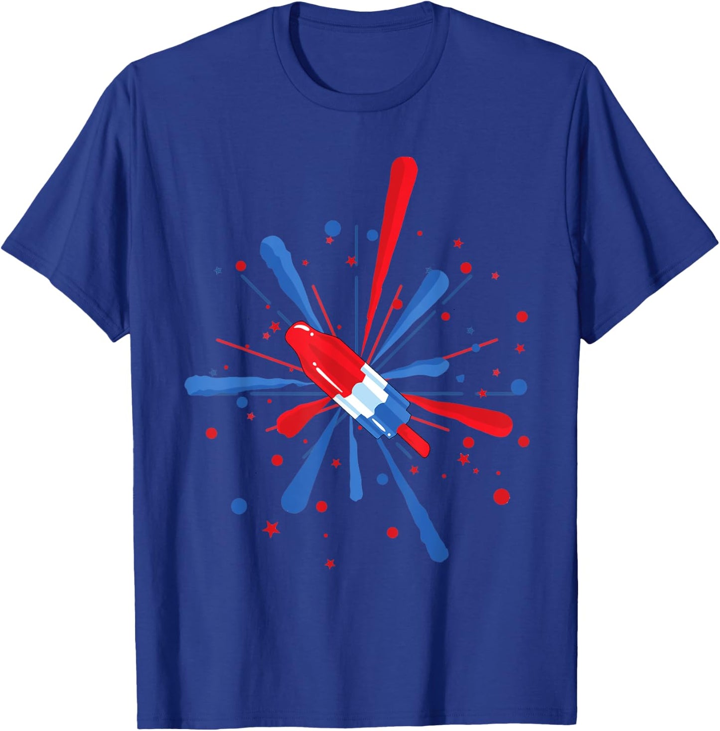 Fourth of July Fireworks Popsicle T-Shirt - T-Shirt | Royal