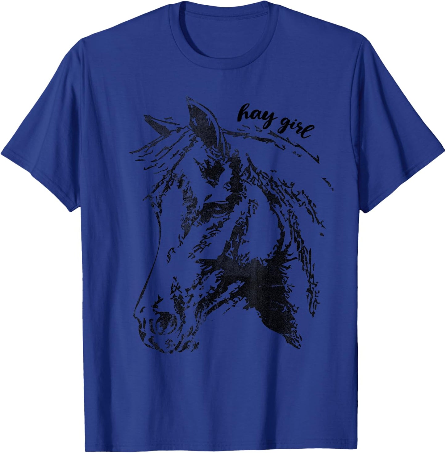 Vintage Hay Girl. Horse Show Jumping Western Riding Gift T-Shirt - T-Shirt | Royal