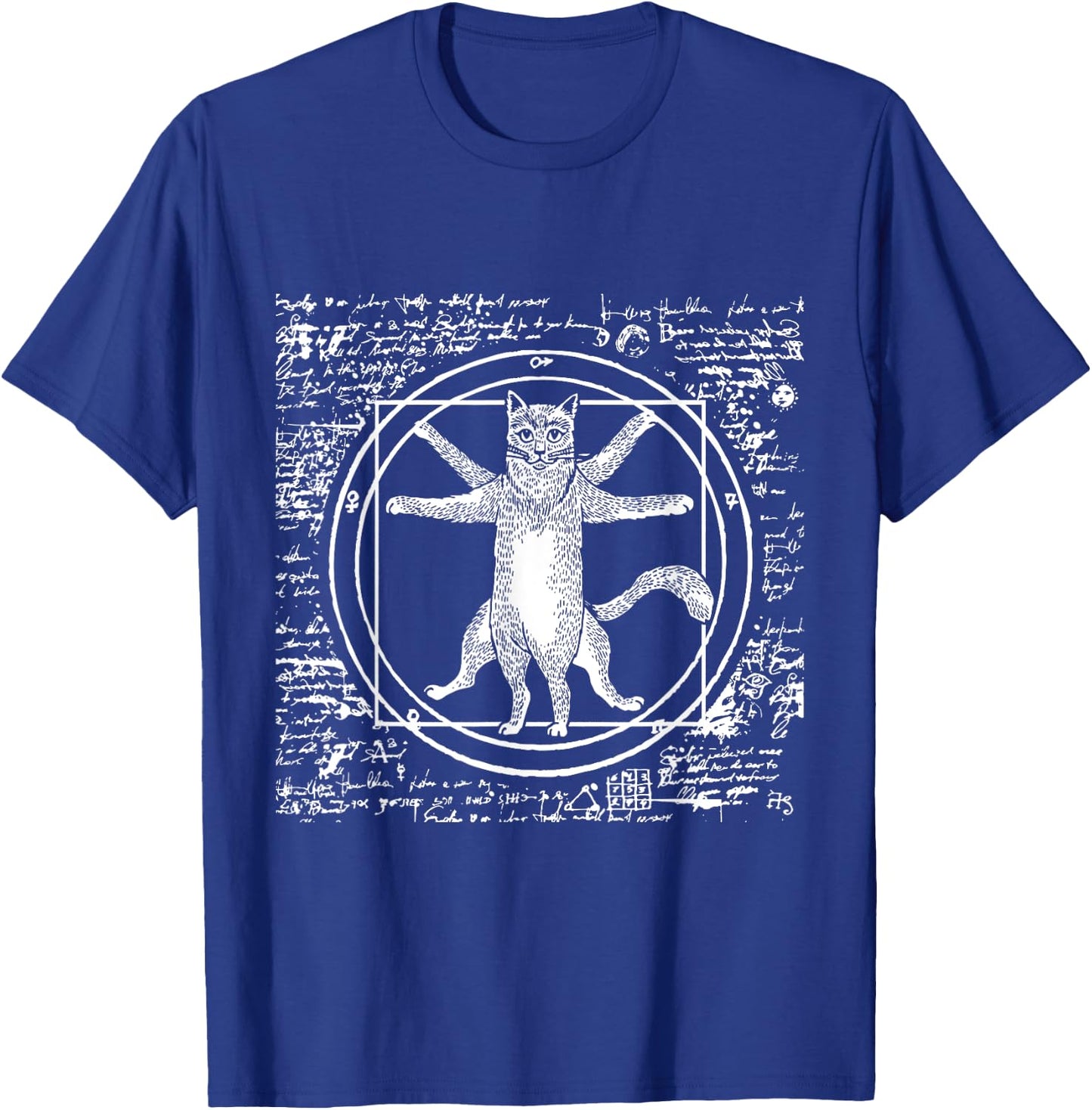 Leonardo Da Vinci Vitruvian cat lover T-Shirt - T-Shirt | Royal