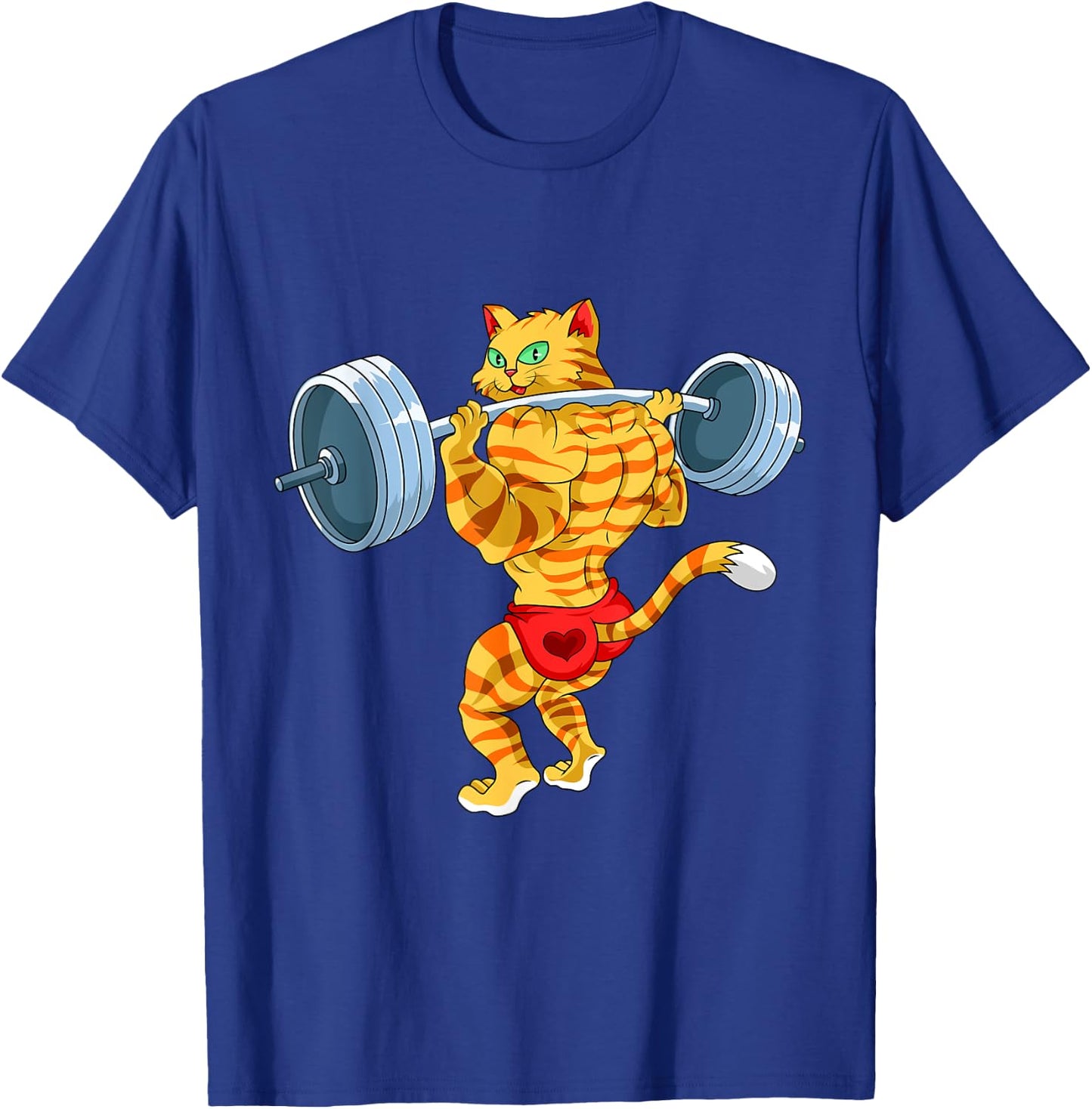Weightlifing Barbell - Funny Workout Gym Weightlifting Cat Women T-Shirt - T-Shirt | Royal