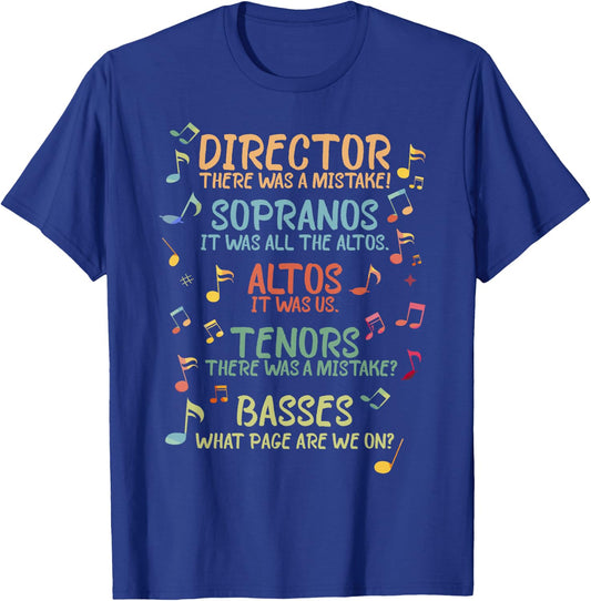Choir Joke Design Funny Music Sanges Gift Men Women T-Shirt - T-Shirt | Royal