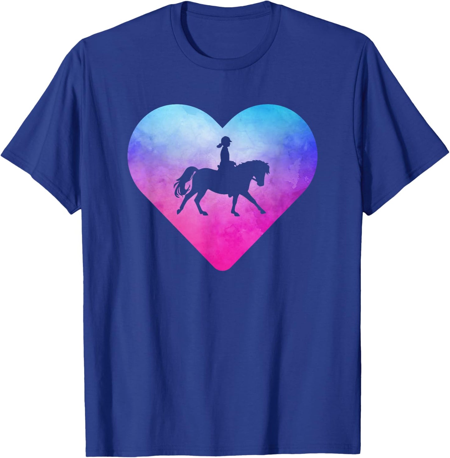 Women or Girls Horseback Riding Horse T-Shirt - T-Shirt | Royal