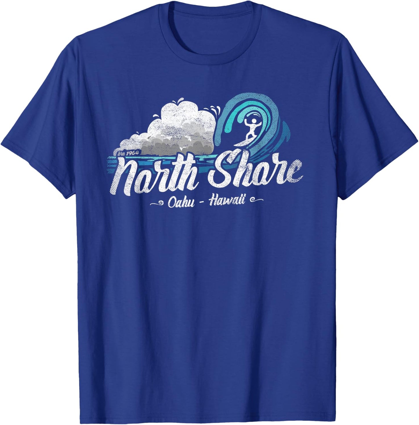Vintage North Shore, Sunset Beach, Pipeline, Oahu, Hawaii T-Shirt - T-Shirt | Royal