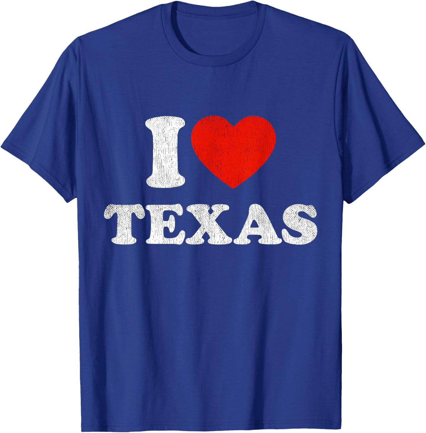 I Love Texas Top Red Heart Shirt TX State Souvenir T-Shirt - T-Shirt | Royal