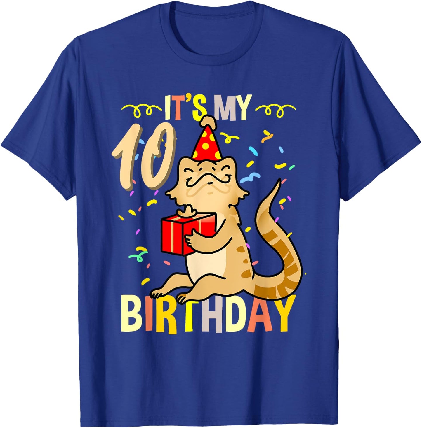 Its My 10th Birthday Bearded Dragon Lizard Lover T-Shirt - T-Shirt | Royal
