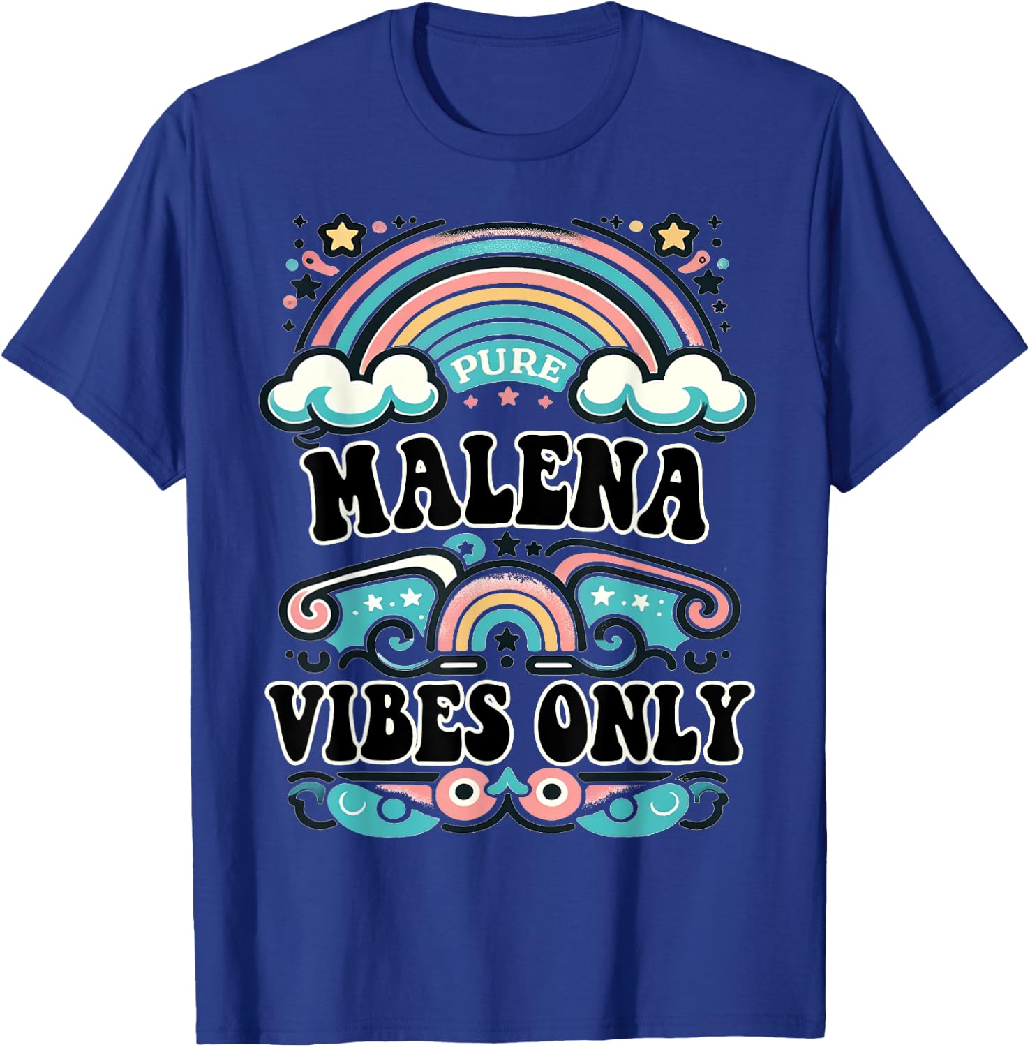 MALENA Vibes Only Cute Retro Girls MALENA Name T-Shirt - T-Shirt | Royal
